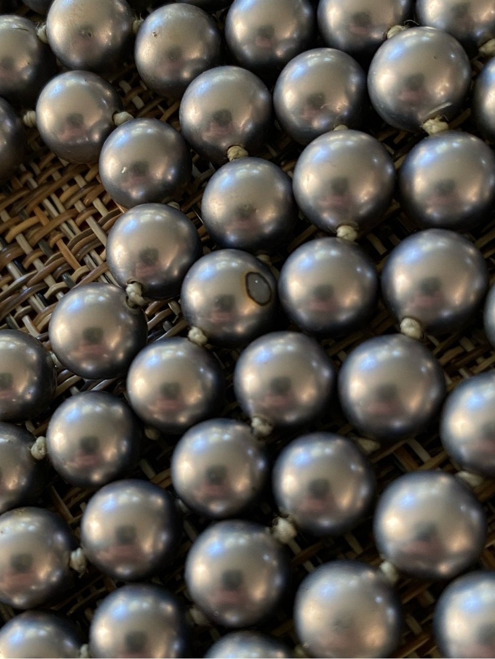 Extra Long Faux Gray Pearl strand - Picture 2 of 7